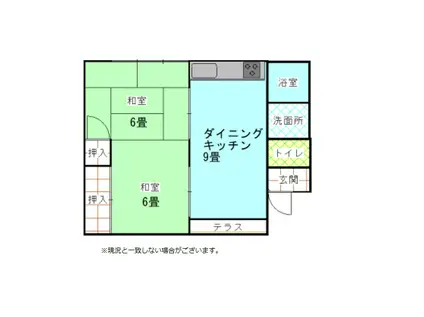 東泉町1丁目 2DK スリータウンハウス(2DK/1階)の間取り写真