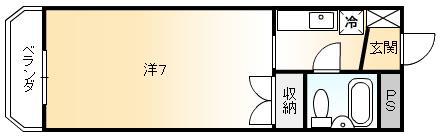 ハイツセーラム(1K/1階)の間取り写真