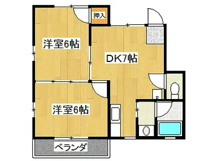 ホパトハウス平井町 壱番館(2DK/1階)の間取り写真