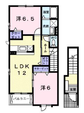 ドゥーロジュマン2(2LDK/2階)の間取り写真