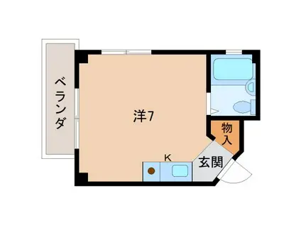 ケルン中島(ワンルーム/2階)の間取り写真