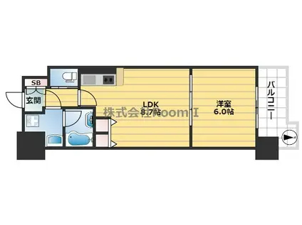 グランシス天満橋(1LDK/2階)の間取り写真