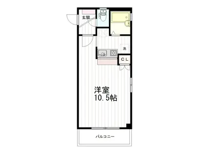 ファミーユ・七(ワンルーム/4階)の間取り写真