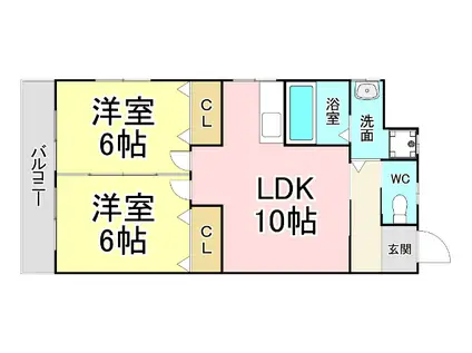 進藤第一ビル(2LDK/3階)の間取り写真