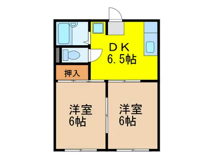 コスモハイツVILLA(2DK/1階)の間取り写真