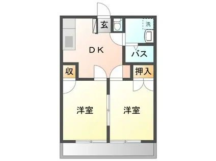 グレイスフルマンション(2DK/3階)の間取り写真