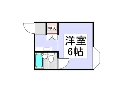 仙人閣アパート(ワンルーム/2階)の間取り写真