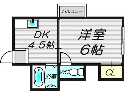ラパンジール新大阪(1DK/4階)の間取り写真
