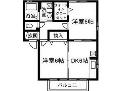 EUROPEAN HAYASHI ヨーロピアンハヤシ(2DK/1階)の間取り写真