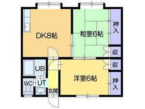 コーポ沢町(2DK/2階)の間取り写真