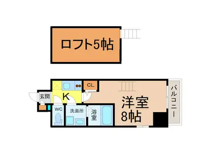 エステムコート名古屋・栄デュアルレジェンド(1K/9階)の間取り写真