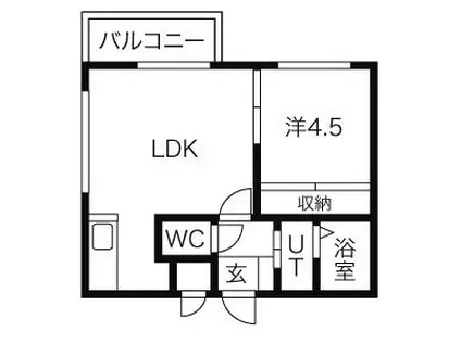ΑNEXT平和通(1LDK/3階)の間取り写真