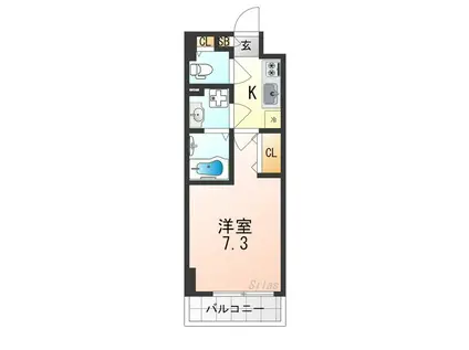 アドバンス京都デタンデュ(1K/2階)の間取り写真