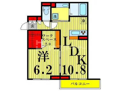 グラナーデ加賀(1LDK/2階)の間取り写真