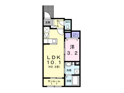 ロード レモンス(1LDK/1階)の間取り写真