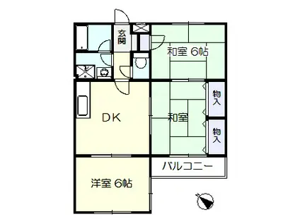 秋定マンション(3DK/2階)の間取り写真