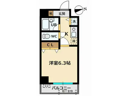 ロイヤルガーデン妻恋坂(1K/7階)の間取り写真