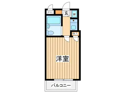 キャッスルマンション東寺尾(1K/4階)の間取り写真