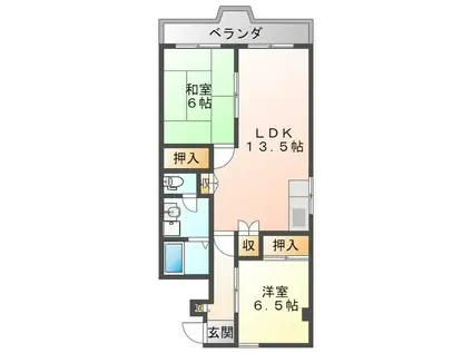 メイゾン神崎(2LDK/4階)の間取り写真