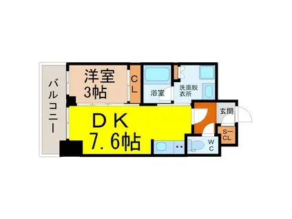 プレサンスロジェ名古屋駅GATEFRONT(1DK/10階)の間取り写真