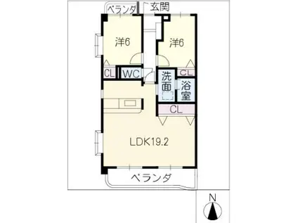 プチエアーIII(2LDK/2階)の間取り写真