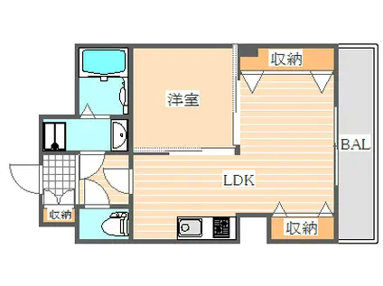 レジデンスカープ博多(1LDK/6階)の間取り写真