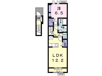 ヴァン ヴェールI DK(1LDK/2階)の間取り写真