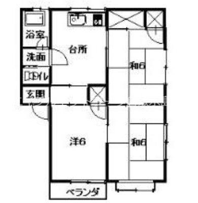 シャルマン西江(3DK/2階)の間取り写真