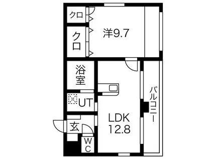 メゾンアンブリック(1LDK/3階)の間取り写真