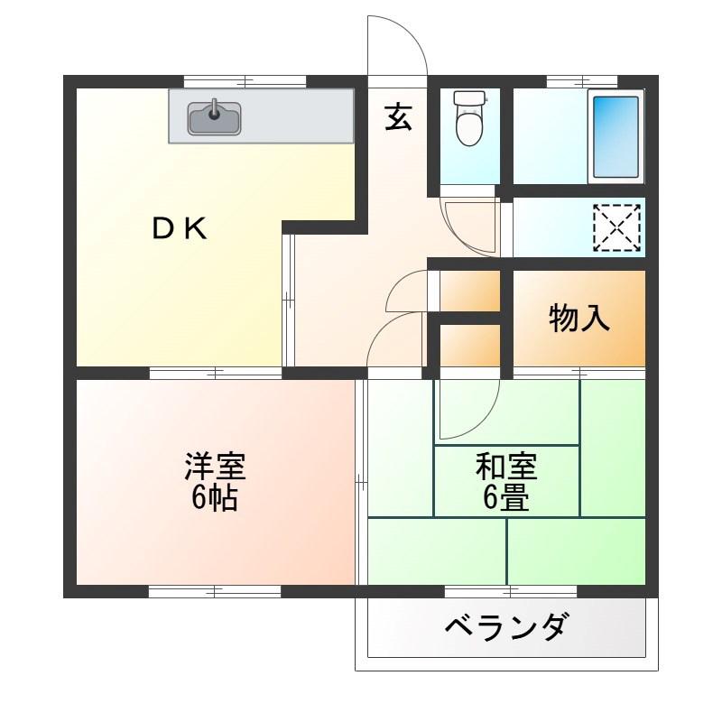 篠原マンション(2DK/3階)の間取り写真