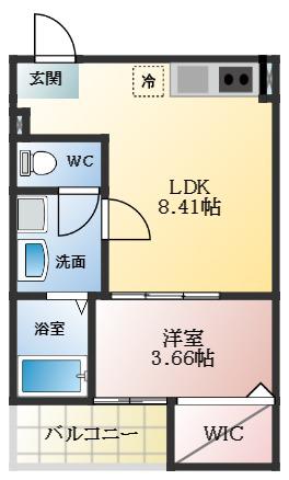 FSTYLE天美東8丁目(1LDK/3階)の間取り写真