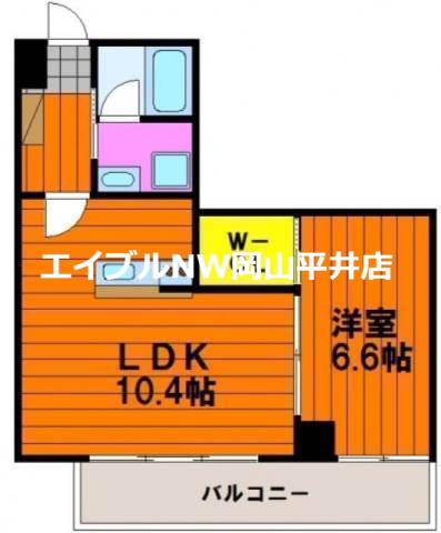 ボナール古京(1LDK/5階)の間取り写真