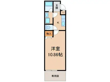 フジパレス手平(1K/1階)の間取り写真