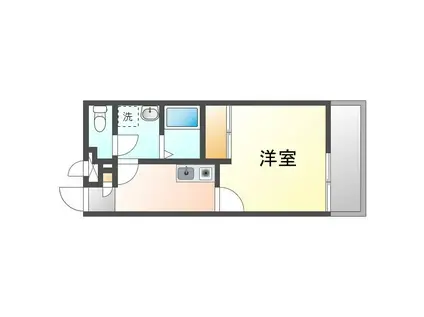 クレイノ田原(1K/2階)の間取り写真