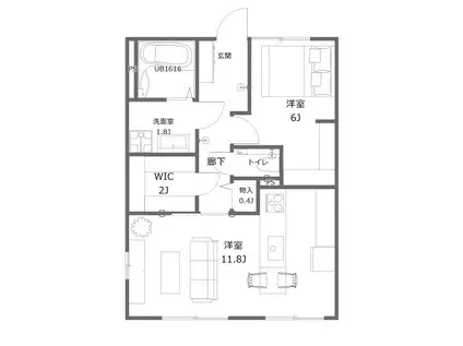 プラザ碧A(1LDK/1階)の間取り写真