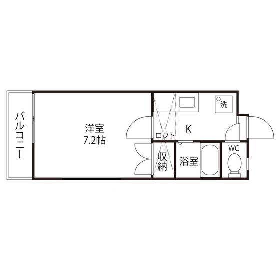 メイプルリーフ(1K/1階)の間取り写真
