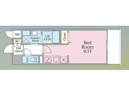 ESPERIA(ワンルーム/7階)の間取り写真