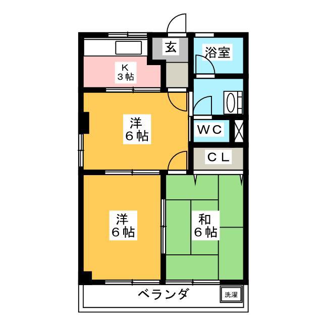 アーバンヒルズ T1(3K/3階)の間取り写真