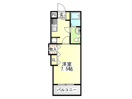 コーポ金子(1K/1階)の間取り写真