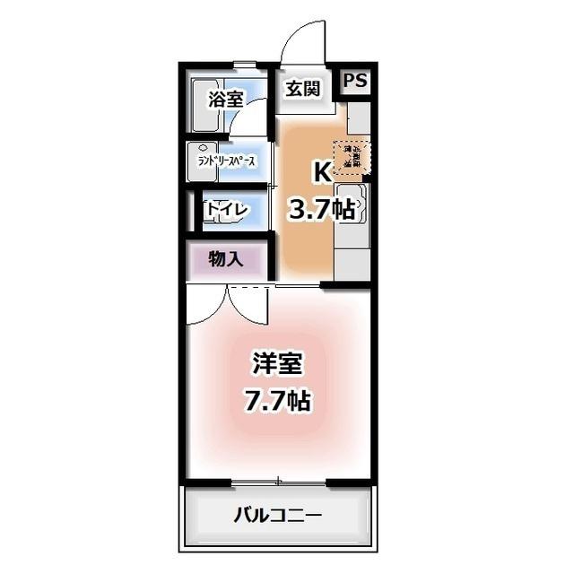 ピアホーム森(1K/3階)の間取り写真
