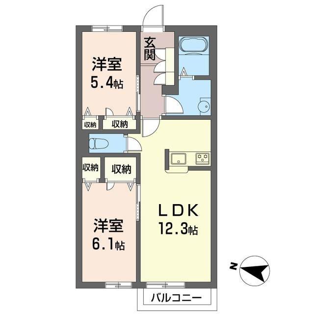 ボン・ジョネ(2LDK/2階)の間取り写真