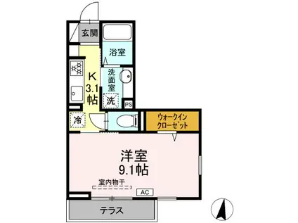 NOA`S ARK(1K/1階)の間取り写真