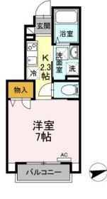コーポマルスギ(1K/1階)の間取り写真