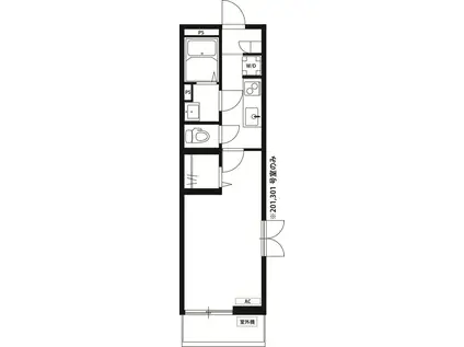 リブリ・SOPHIA喜沢(1K/1階)の間取り写真