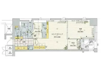 ジークレフ神戸元町(1SLDK/11階)の間取り写真