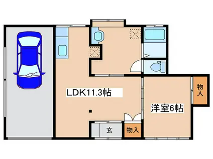 カーサ・ヴェルデ(1LDK/1階)の間取り写真