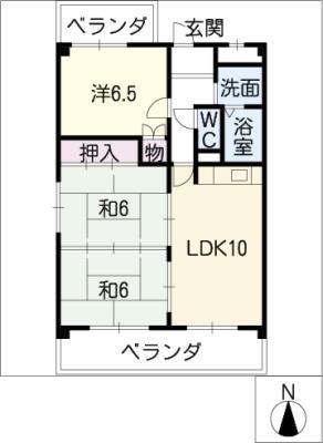 エクセレント悦(3LDK/4階)の間取り写真