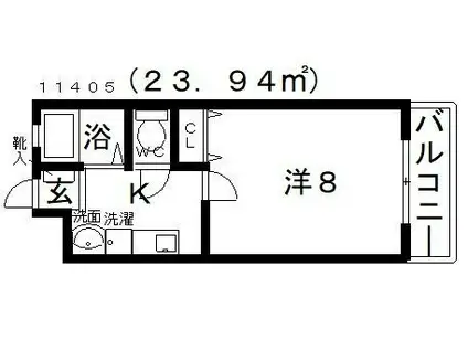 サンハイツ開(1K/1階)の間取り写真