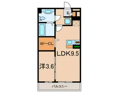 憩ハイツ(1LDK/1階)の間取り写真