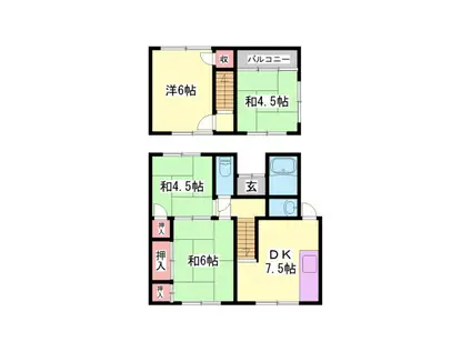 富士才戸建(4DK/1階)の間取り写真